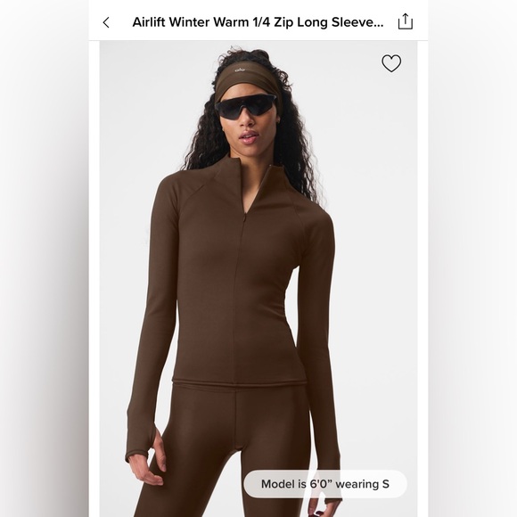 Airlift Winter Warm 1/4 Zip Long Sleeve - Espresso - Picture 2 of 3